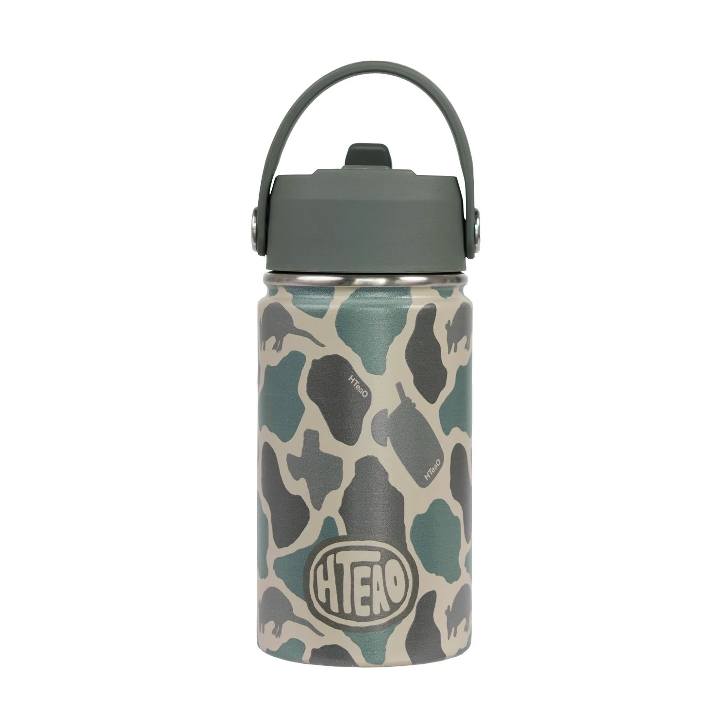Olive Duck Camo HTeaO Good Times Mini Bottle Flip Straw - Image 3